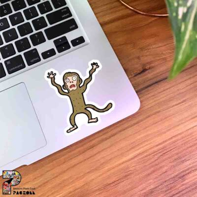 استیکر میمون وحشت زده طرح گرافیکی