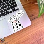 استیکر نقاشی گاو طرح MEOW