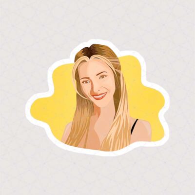 استیکر Phoebe Buffay با پس زمینه زرد