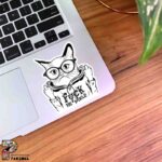 استیکر گربه طرح Fu-ck The World