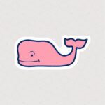 استیکر نهنگ صورتی طرح کارتونی