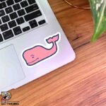 استیکر نهنگ صورتی طرح کارتونی