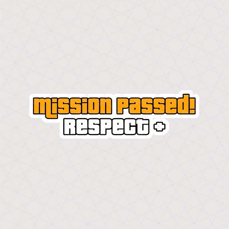17056 Asli Sticker GTA استیکر Mission passed! Respect+ از بازی GTA