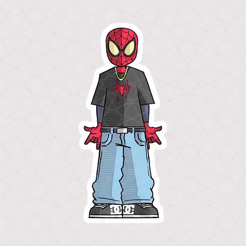 5293 Asli Sticker Spider Man استیکر اسپایدرمن با لباس خیابانی
