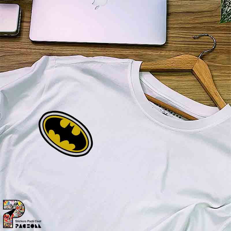 5351 P Sticker Batman استیکر نشان بتمن کلاسیک زرد و مشکی