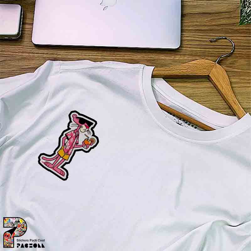 5354 P Sticker Pink Panther استیکر پلنگ صورتی و لباس تابستونی