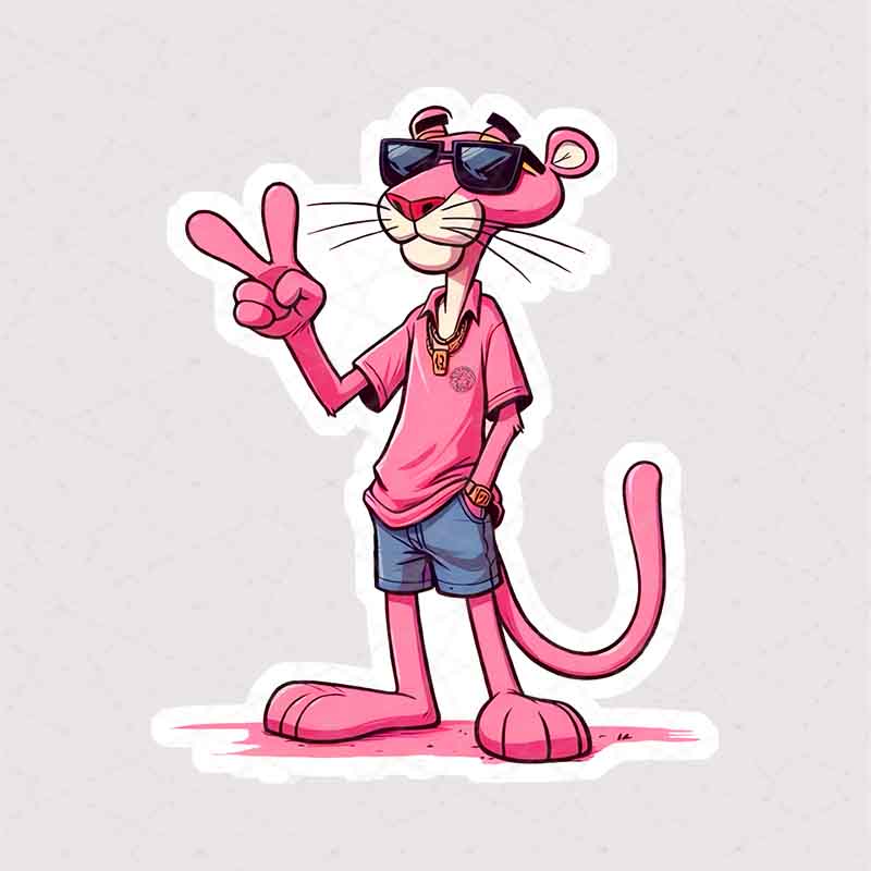 5356 Asli Sticker Pink Panther استیکر پلنگ صورتی خونسرد