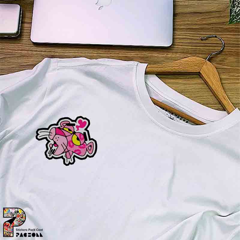 5357 P Sticker Pink Panther استیکر پلنگ صورتی از خود بیخود شده