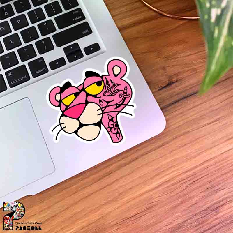 5358 K Sticker Pink Panther استیکر پلنگ صورتی خالکوبی شده