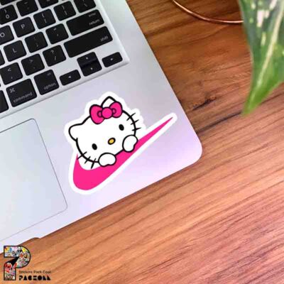 استیکر هلو کیتی نایک صورتی