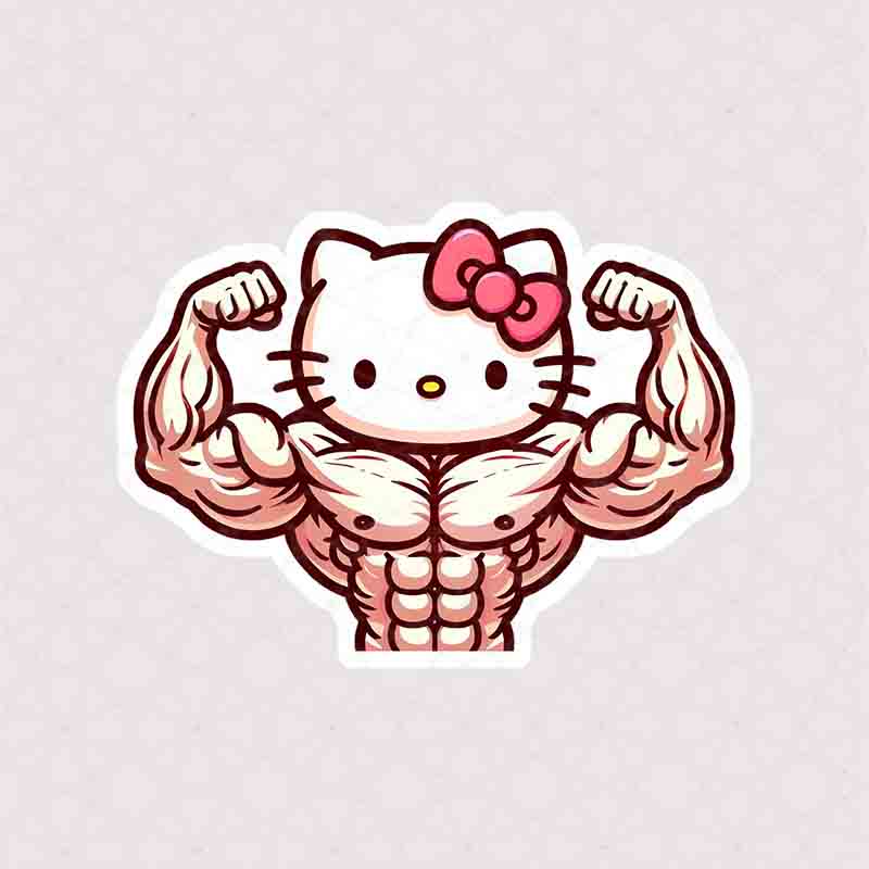 5363 Asli Sticker Kitty استیکر هلو کیتی بدنساز