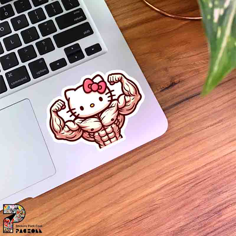 5363 K Sticker Kitty استیکر هلو کیتی بدنساز
