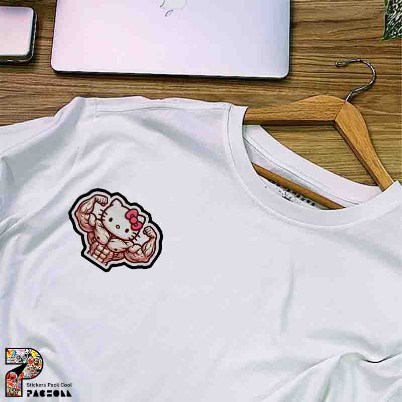 5363 P Sticker Kitty استیکر هلو کیتی بدنساز