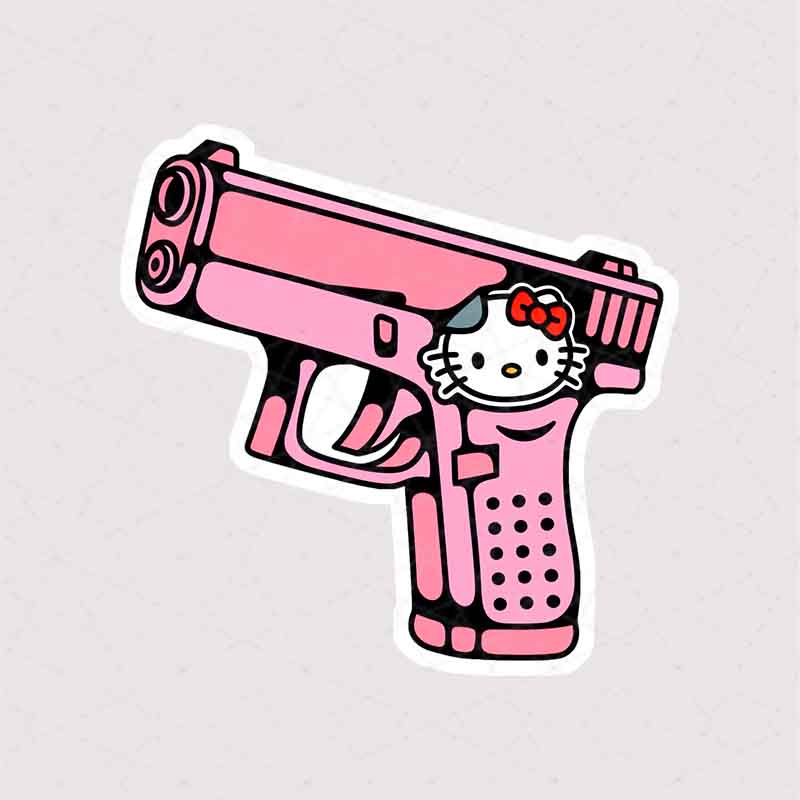 5367 Asli Sticker Kitty استیکر تفنگ صورتی هلو کیتی