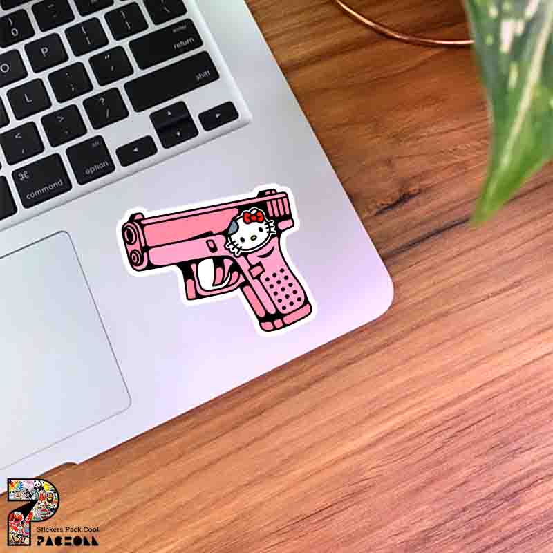 5367 K Sticker Kitty استیکر تفنگ صورتی هلو کیتی