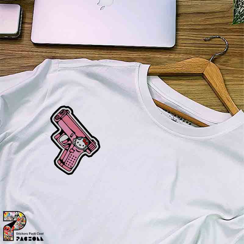 5367 P Sticker Kitty استیکر تفنگ صورتی هلو کیتی