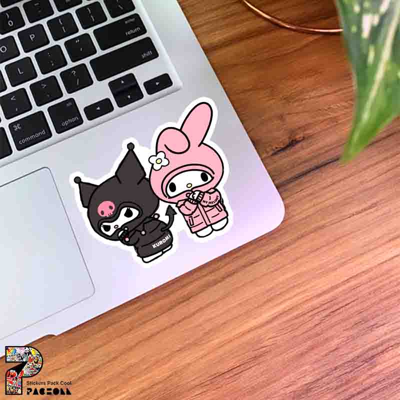 5377 K Sticker Kuromi استیکر کرومی و مای ملودی زمستانی