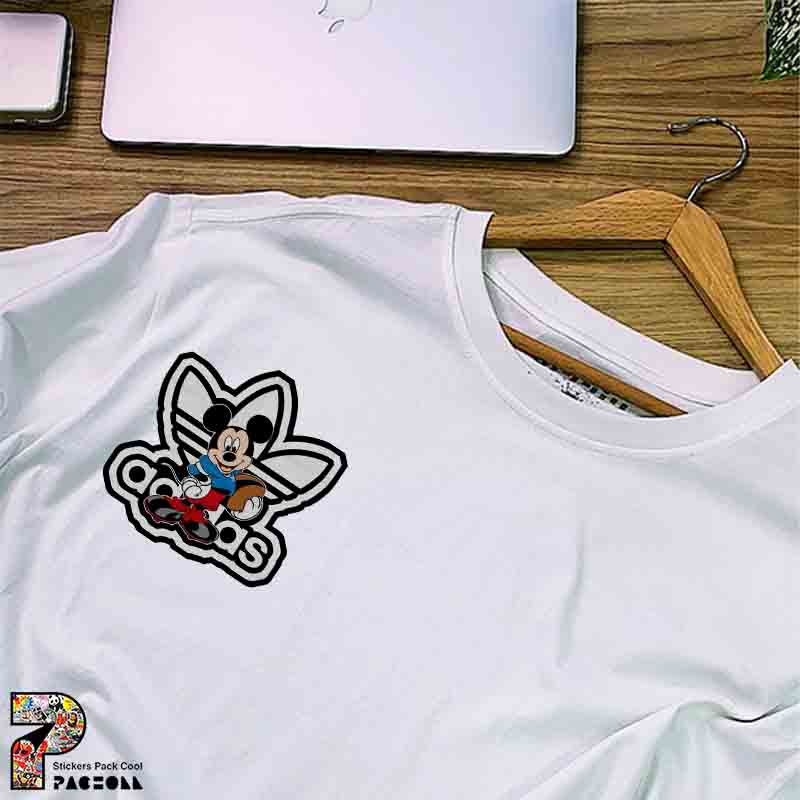 5399 P Sticker Mickey Mouse استیکر میکی موس آدیداس با توپ راگبی