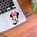 استیکر مینی موس خجالتی با پاپیون صورتی